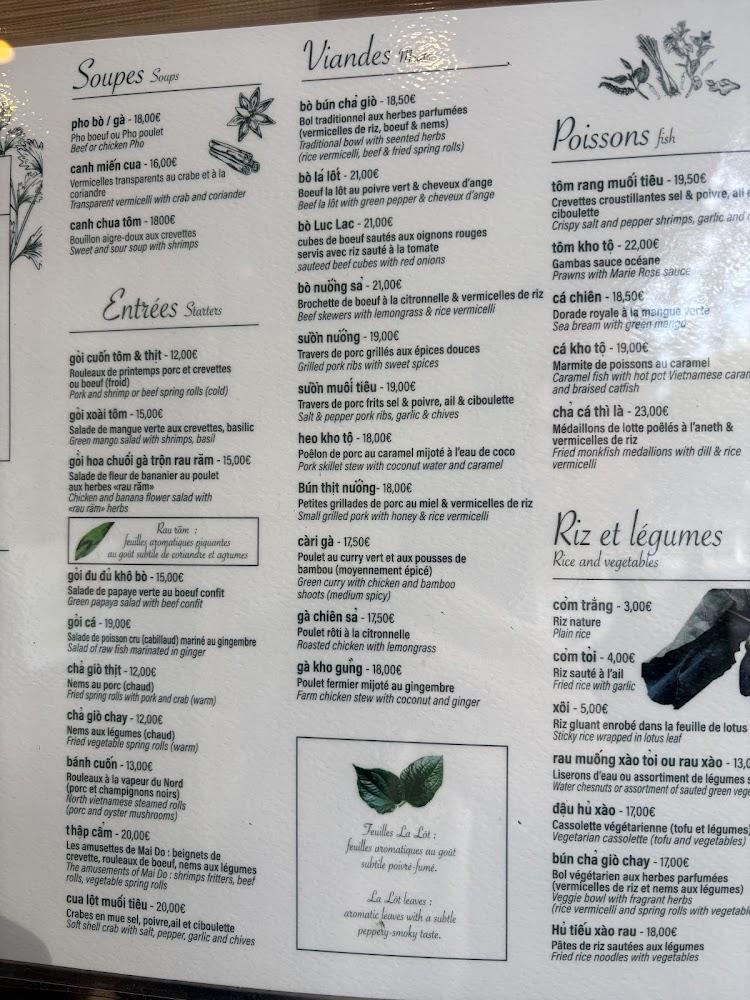 Restaurant Mai Do - Menu Image 1